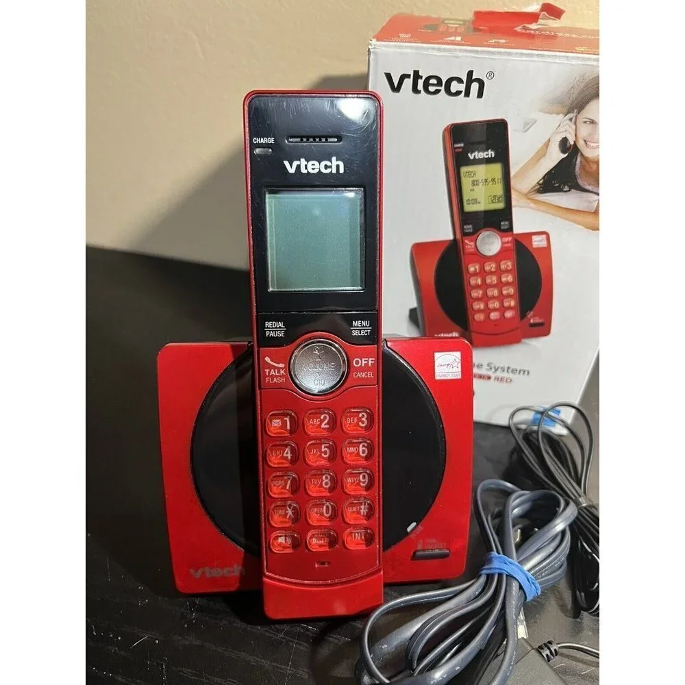 Vtech Cordless Phone System With Caller ID / Call Waiting Model CS6919-16 Red #2